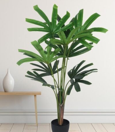 Artificial Fan Palm – 47″ Faux Tropical Plant for Home And Office Decor