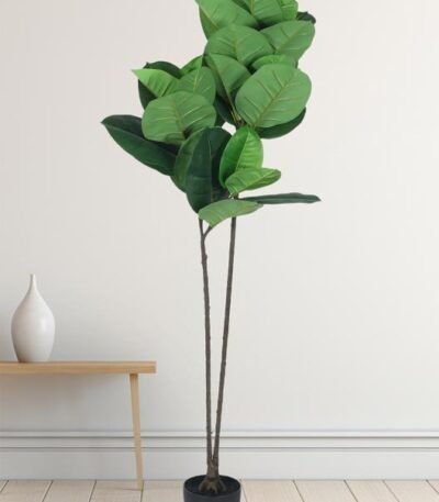 Artificial Rubber Plant 51″ – Elegant Faux Greenery for Home And Office Decor