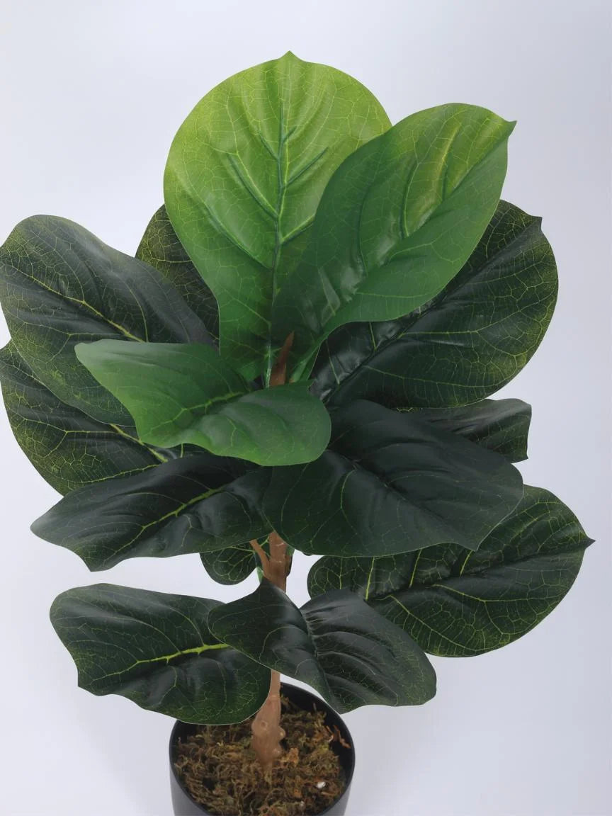 Artificial Fiddle Leaf Tree – Premium 29″ Faux Fiddle Leaf Plant in Black Pot