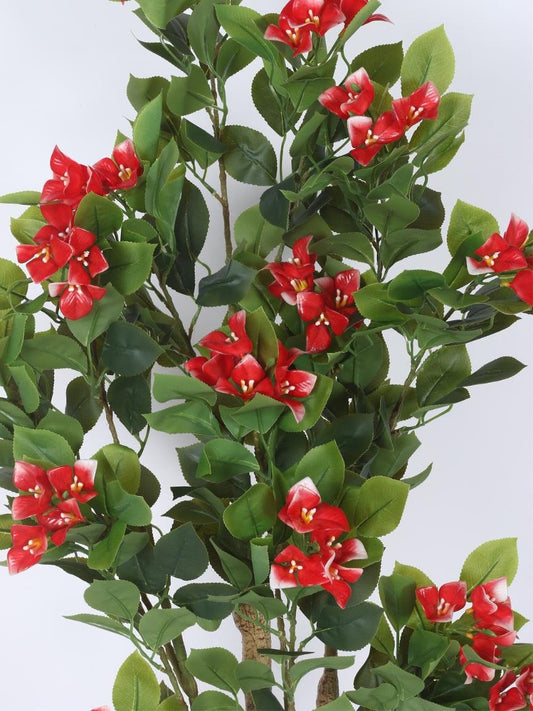 Artificial Red Bougainvillea Plant – 47″ Faux Flowering Plant for Home And Office Decor