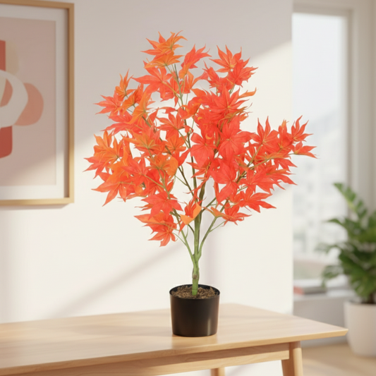 Artificial Maple Plant – Lifelike Autumn Accent 31″ |Home Decor, Office Decor