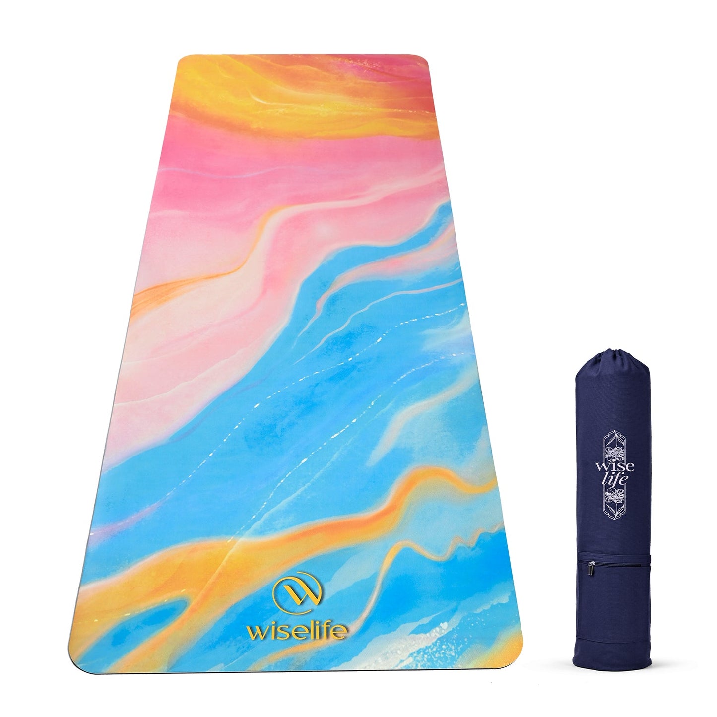Professional PU & Natural Rubber Yoga Mat - 6mm Abstract Marble