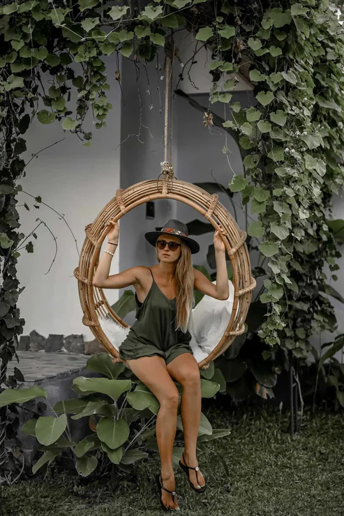 Anaisha Handcrafted Bamboo Cane Swing Chair