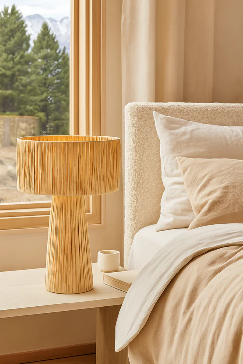 Anaka Handcrafted Grass Fringe Table Lamp