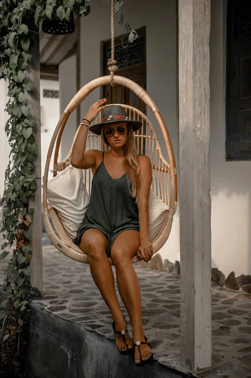 Anala Handcrafted Bamboo Cane Swing Chair
