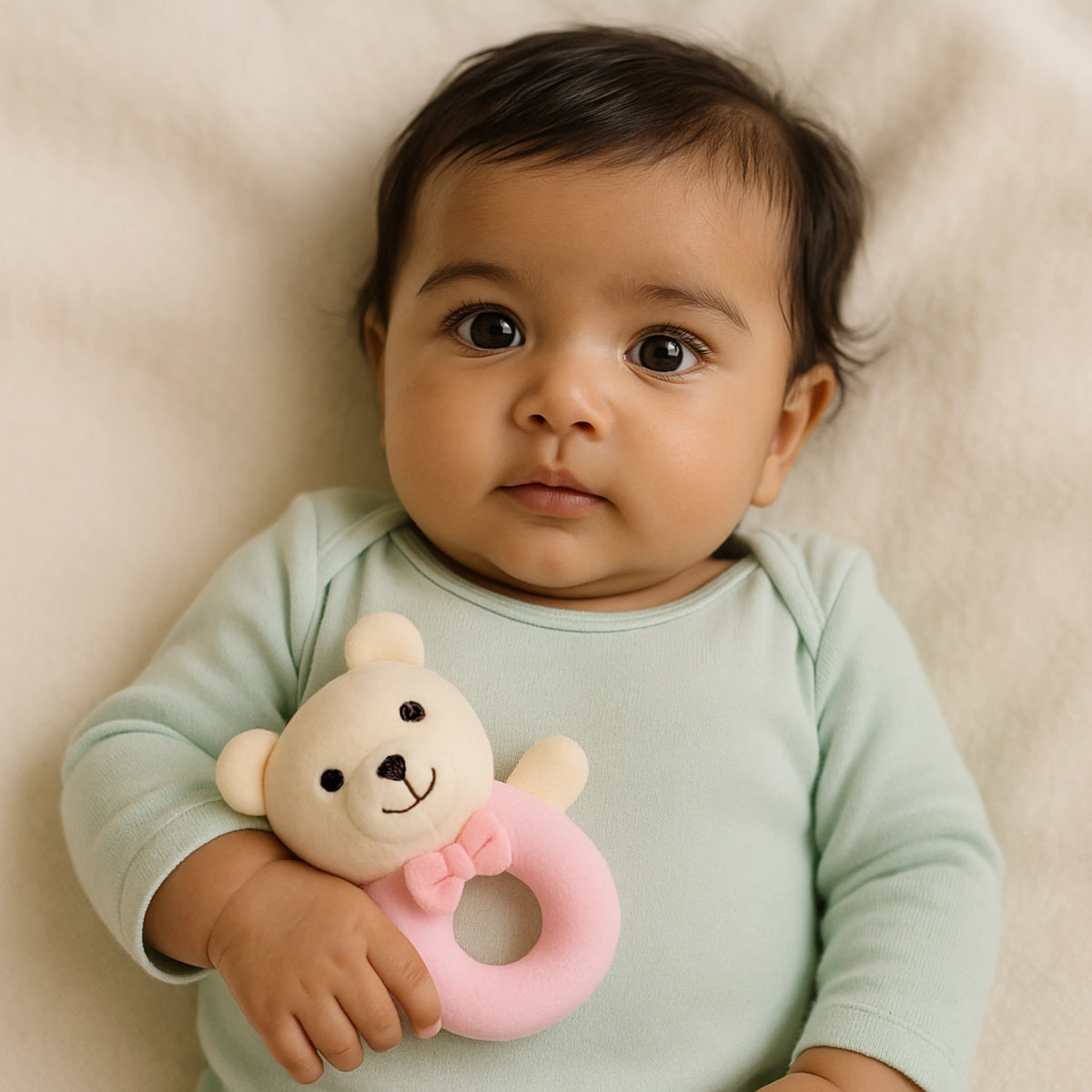 Abracadabra Ring Rattle - Bear Green