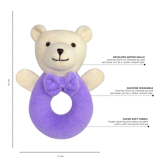 Ring Rattle - Bear Purple
