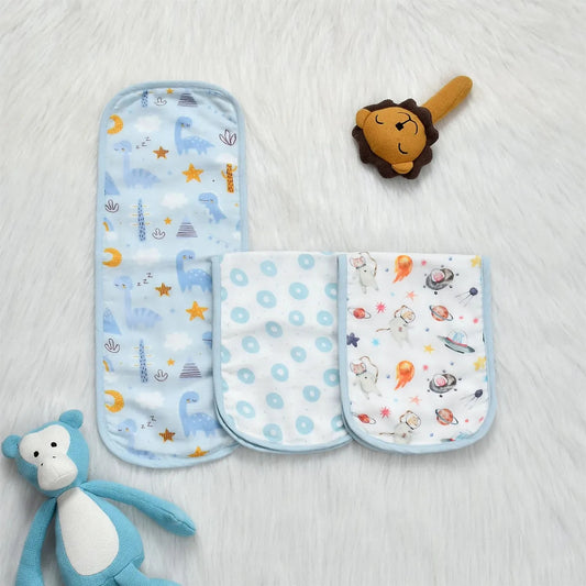 6-Layer Muslin Burp Pads – Set of 3