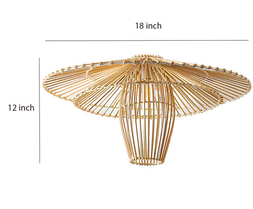 Handcrafted Bamboo Cane Pendant Light Adah