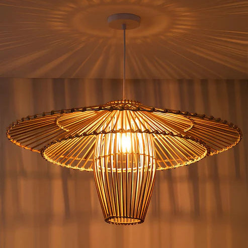 Handcrafted Bamboo Cane Pendant Light Adah