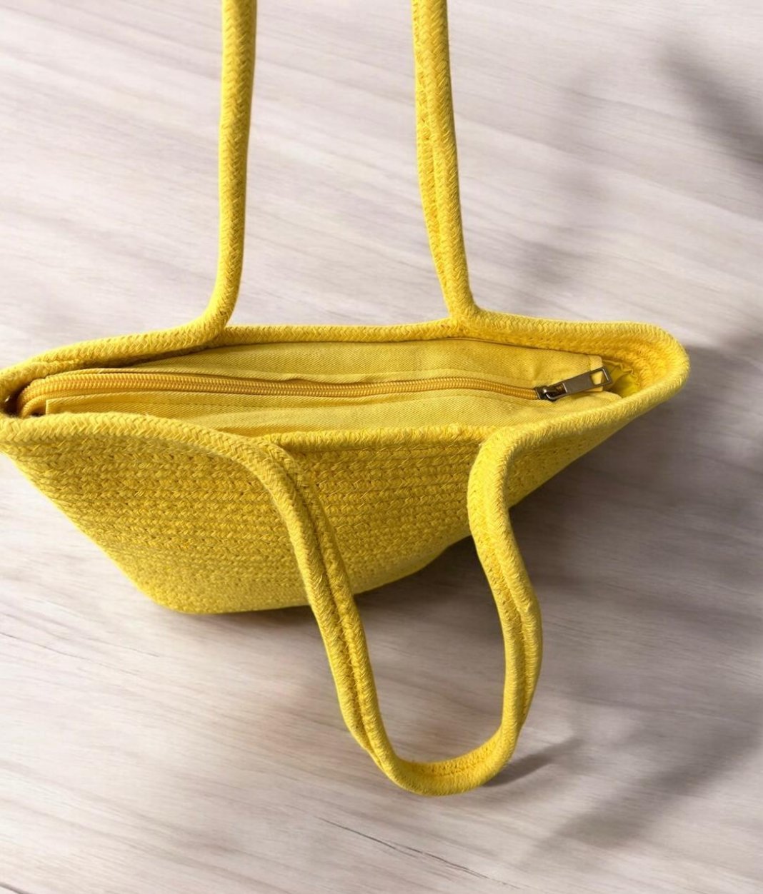 Yellow Cotton Dori Bag with Handle-PEELI
