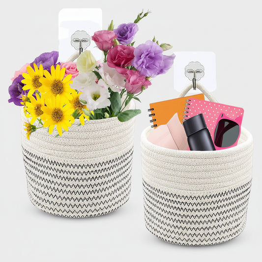 Geometric Cotton Planter & Storage Basket