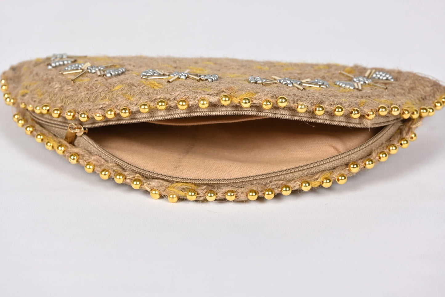 Handcrafted Half-Moon Jute Pouch