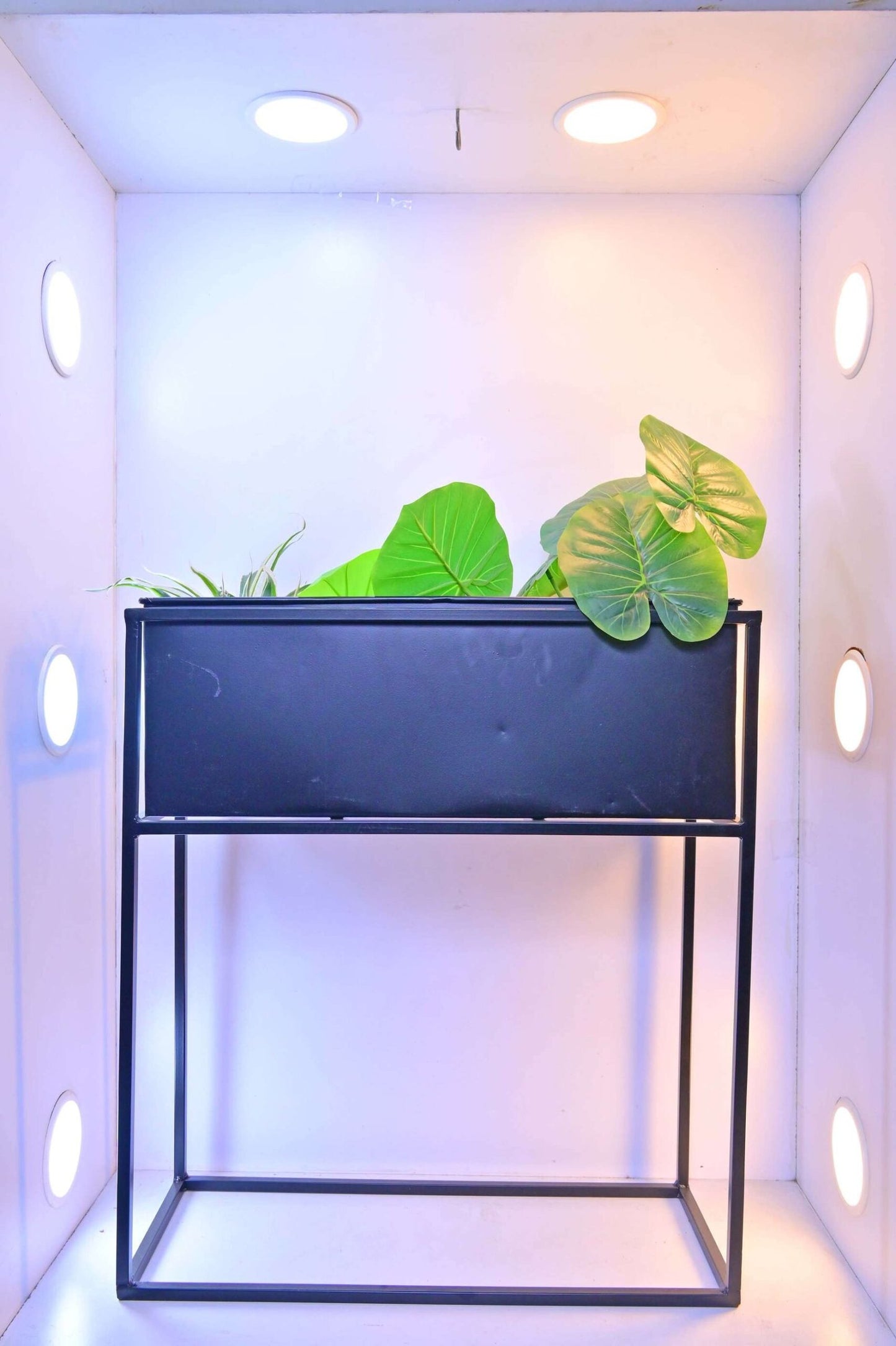 Modern Geometric Metal Raised Planter Trio for Home & Garden
