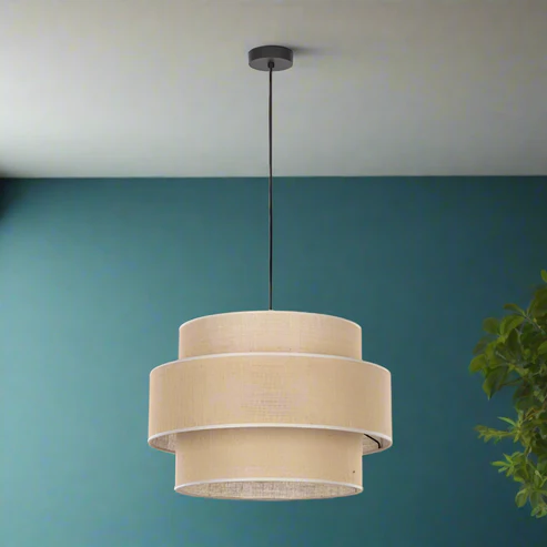 Dhrish Handcrafted Triple-Tier Jute Pendant Light