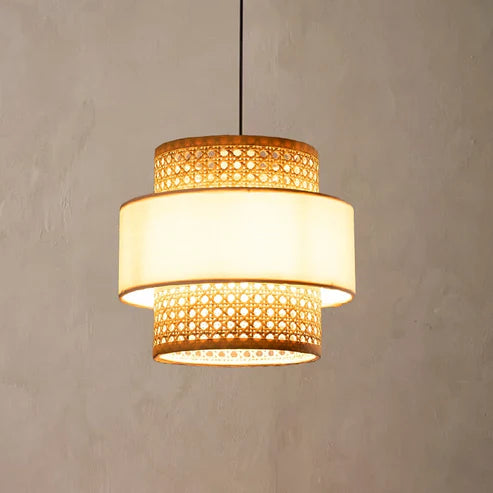 Handcrafted Rattan Cane Pendant Light Set Dia