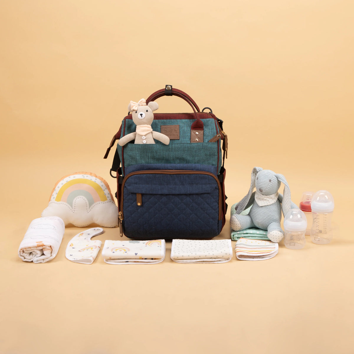 Elite Melange Twill Diaper Backpack – Multicolor