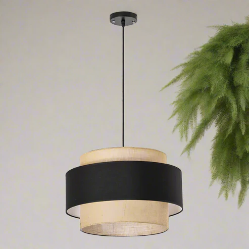 Disha Handcrafted Dual-Tier Jute Pendant Light