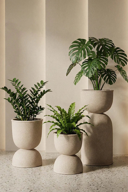 Drum Rustic Fiberglass Planter