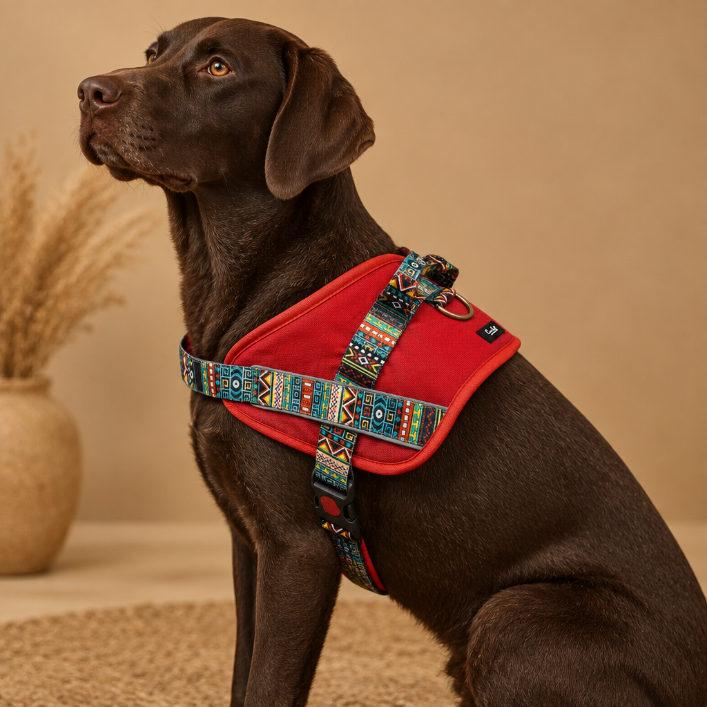 Premium Easy-On Dog Harness Red