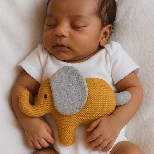 Eli the Elephant Knitted Toy - Yellow