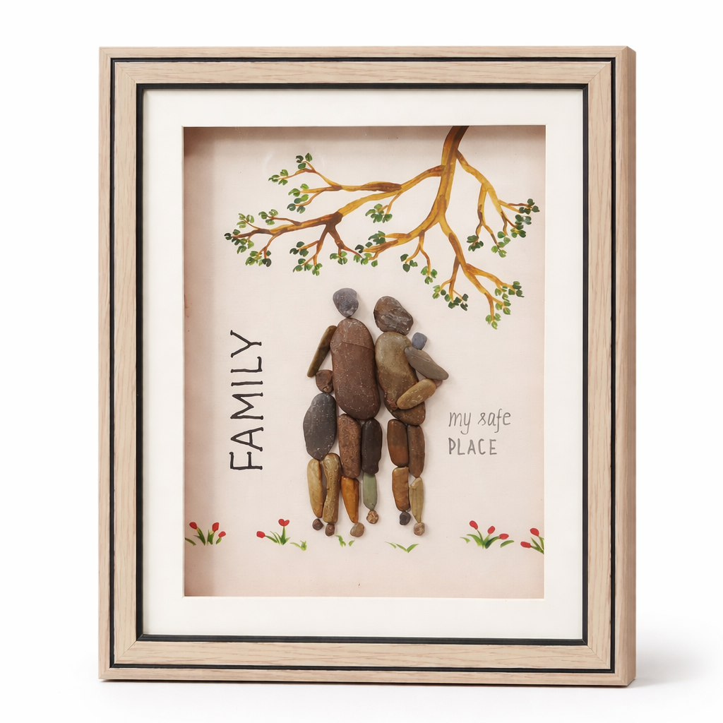 "Shared Strength" Pebble Art Frame