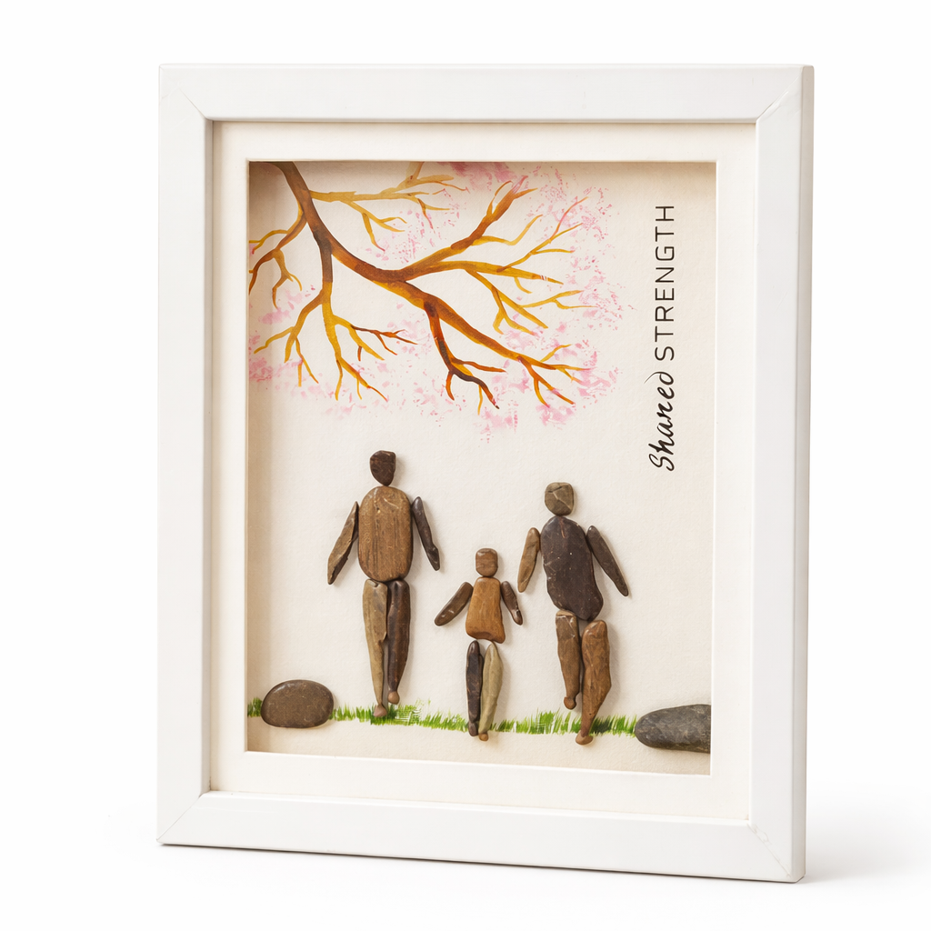 "Family" Pebble Art Frame