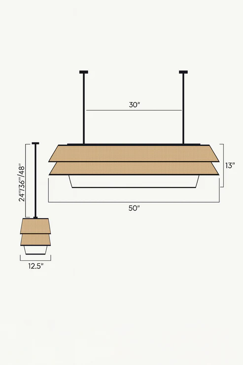 Fletcher Handcrafted Cane Linear Chandelier