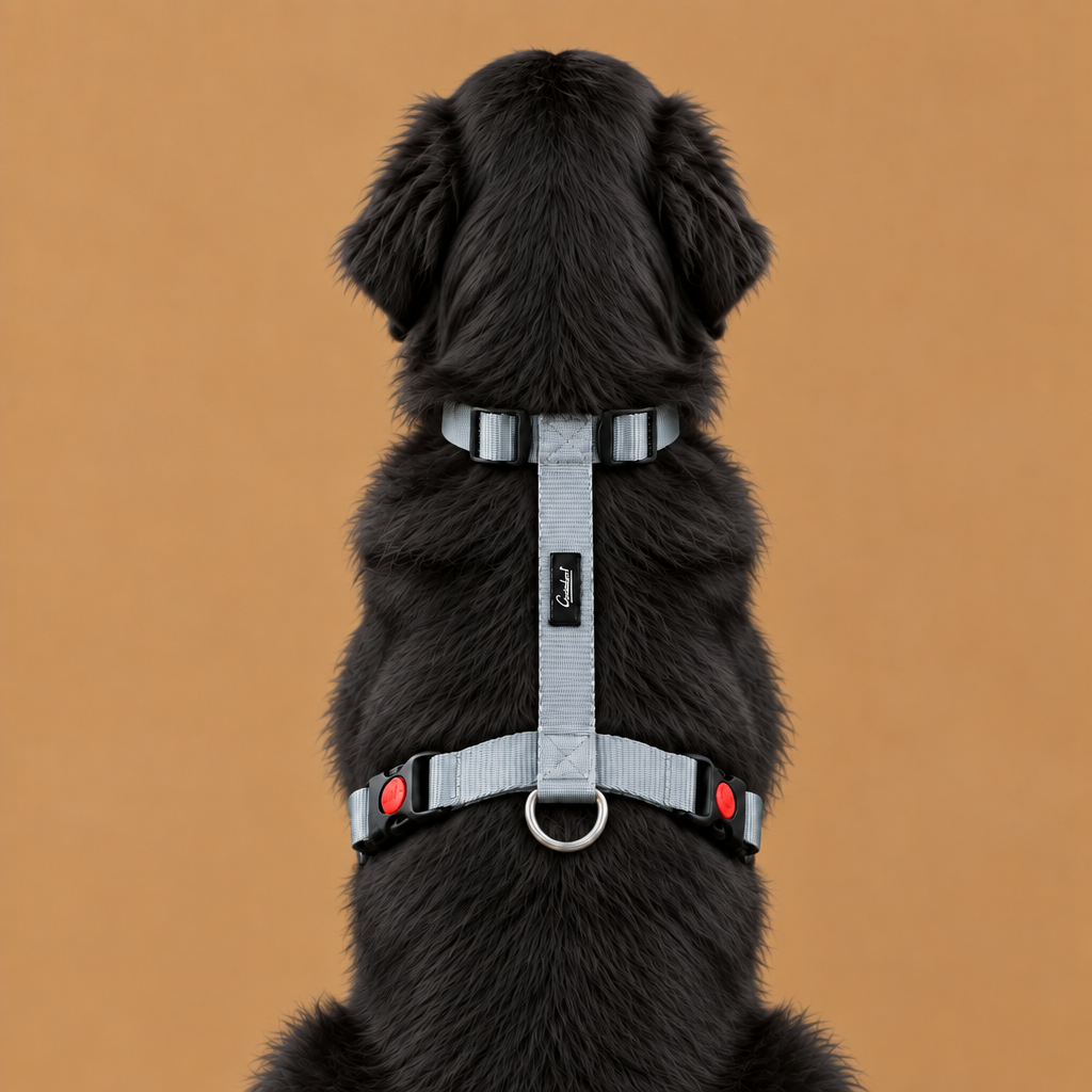 Premium Adjustable H-Harness for Dogs Grey