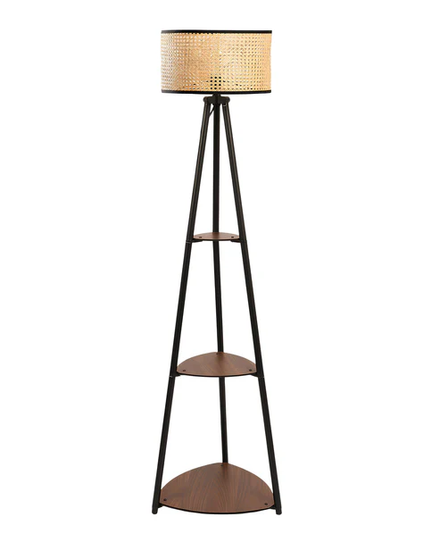 Halima Handcrafted Mango Wood Floor Lamp