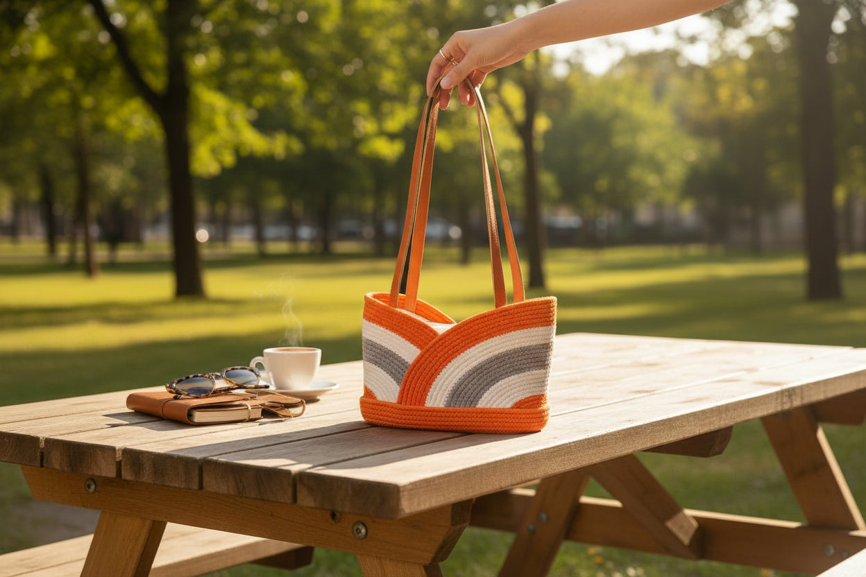 Handcrafted Cotton Rope Knotted Handbag