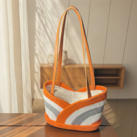 Handcrafted Cotton Rope Knotted Handbag