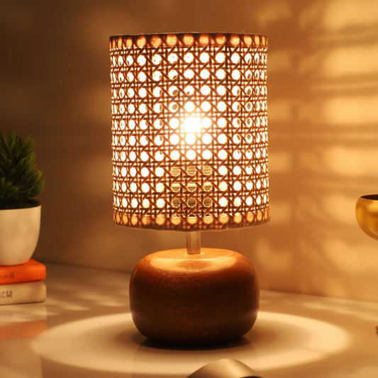 Beckett Handcrafted Rattan Table Lamp