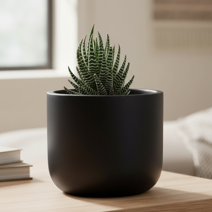 Matt Black Terracotta Planter