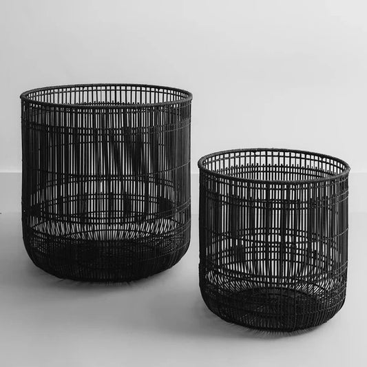 Hem Handwoven Rattan & Bamboo Laundry Basket