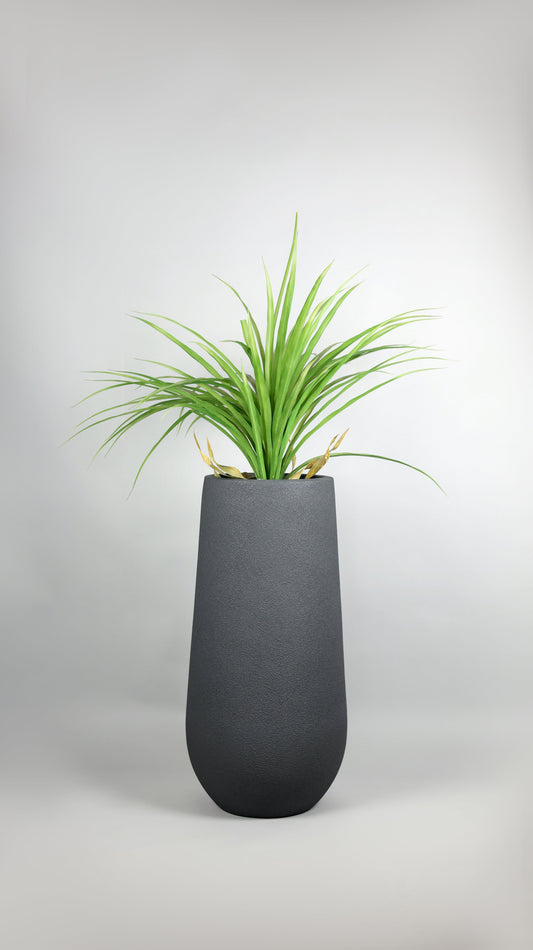 Flax Grey Rustic Fiberglass Planter