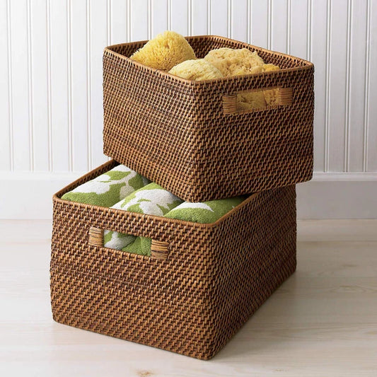 Jaya Handwoven Bamboo & Wicker Storage Basket