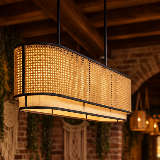 Jemma Handcrafted Cane Linear Chandelier