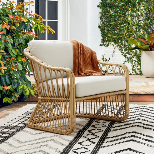 Adah Premium Handcrafted Cane Lounge Chair for Living Room