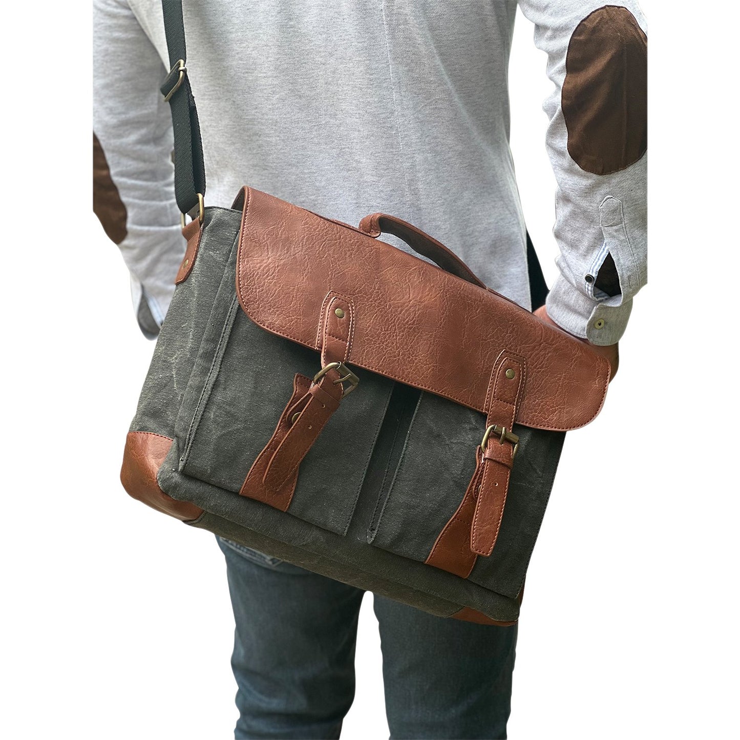 Flap Messenger Laptop Bag for Men & Women – Black
