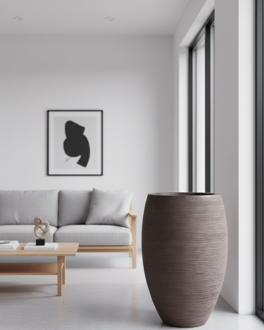 MYNA Textured Tall Planter – Premium Ugaoo Rib High FRP Planter for Modern Homes