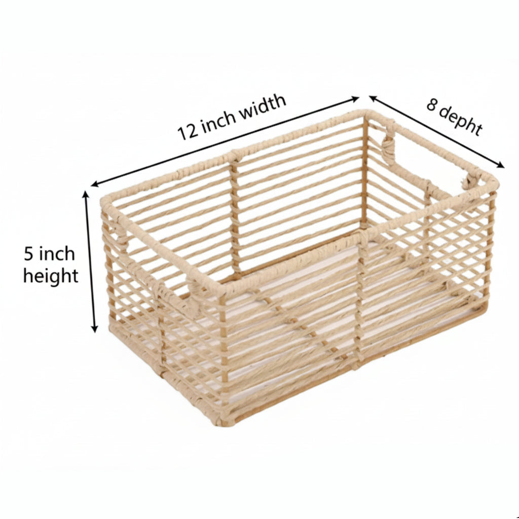 Nisha Handwoven Seagrass & Water Hyacinth Storage Basket
