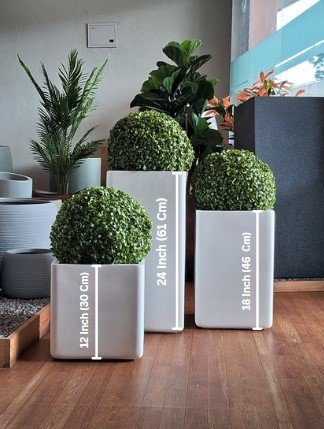 PARAMA Matte White Square Planters – Premium FRP Pots