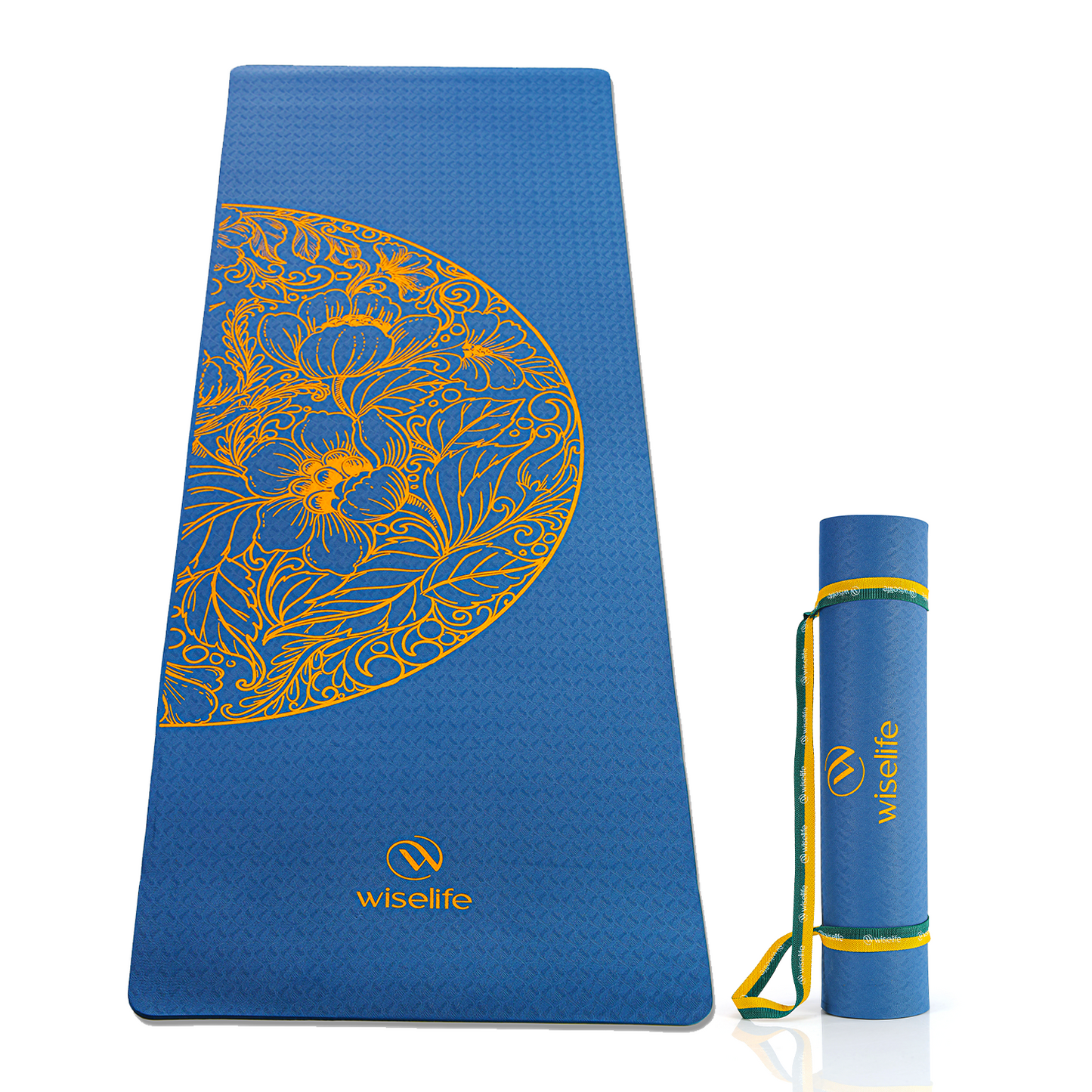 Purpose Printed TPE Yoga Mat - 6mm Blue