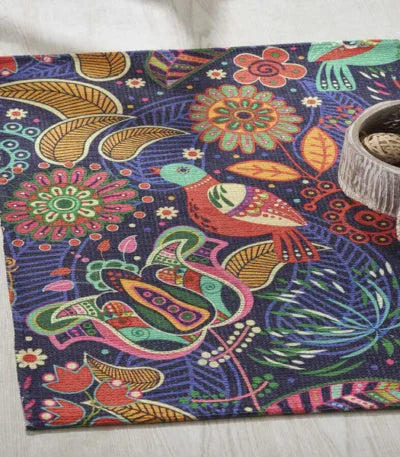 Printed Vintage Bird Carpet Rug Runner Floor Mat for Living Room Bedroom