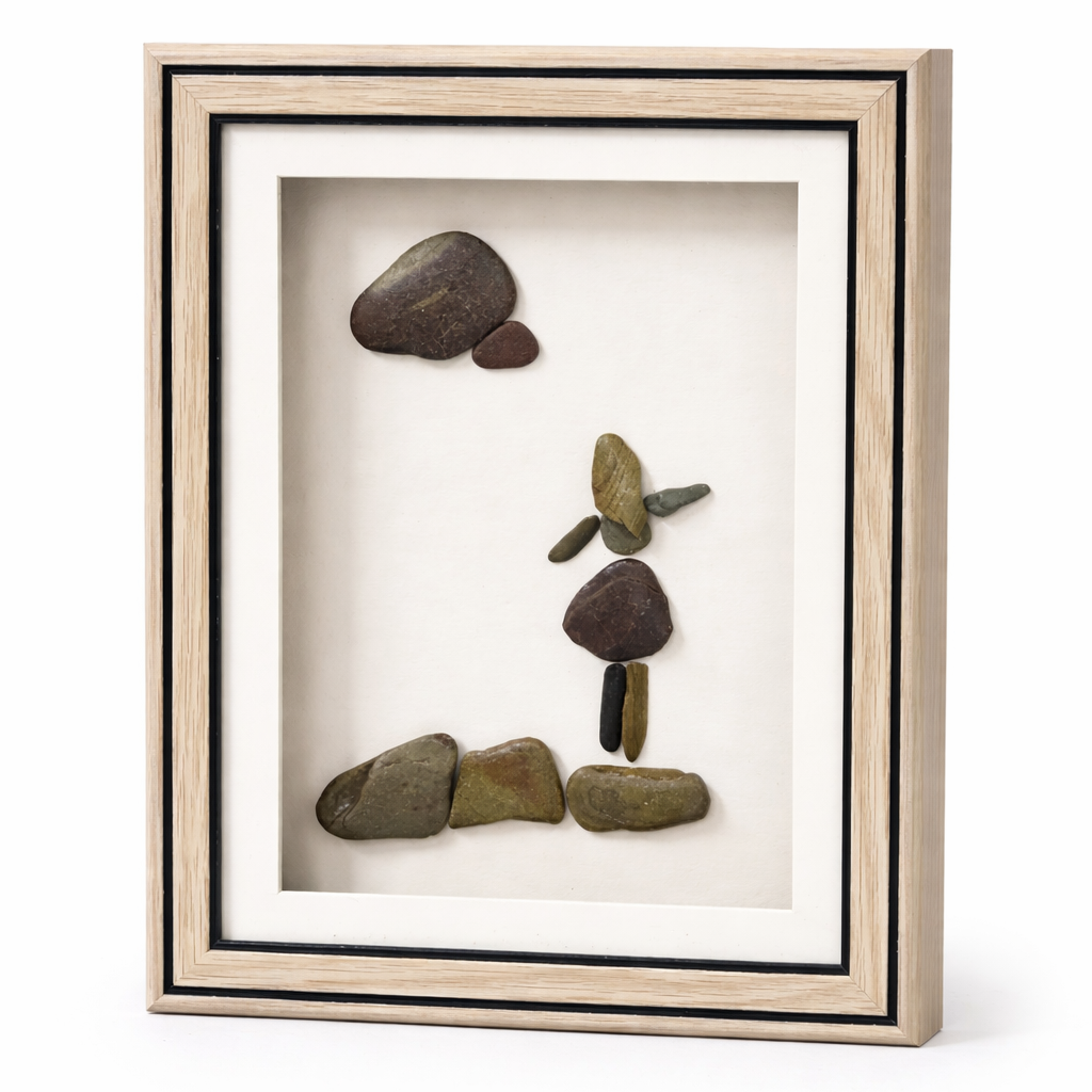 "Little Moments of Happiness" Rain Pebble Art Frame