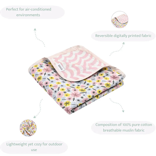Sovana Eden Garden 6-Layer Reversible Muslin Blanket