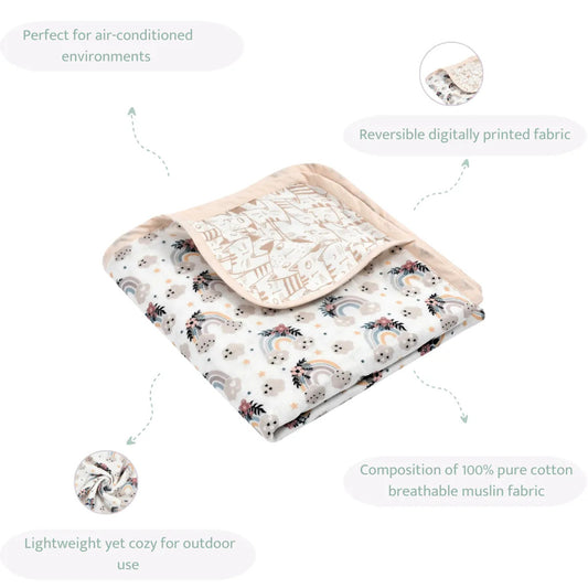 Sovana Rainbow 6-Layer Reversible Muslin Blanket