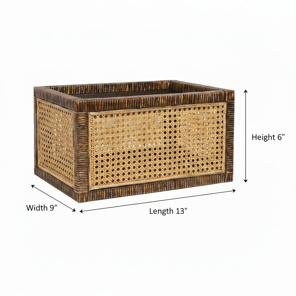 Tanvi Handwoven Cane Webbing Storage Basket