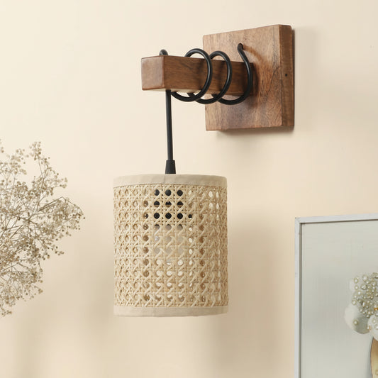 Handcrafted Rattan Wall Lamp Revanshi